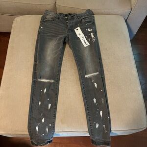 Purple Brand P001 Worn Grey Knee Slit